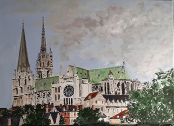 Zeitgenössisches Werk mit dem Titel « Chartres la cathédrale », Erstellt von FRANCIS MICHOT