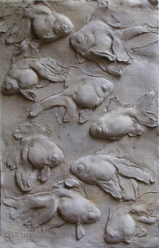 Zeitgenössisches Werk mit dem Titel « GOLDFISH », Erstellt von BARAKE SCULPTOR