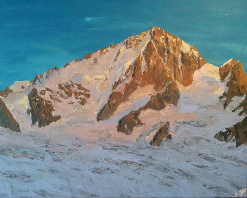 Zeitgenössisches Werk mit dem Titel « Chardonnet le soir depuis le refuge Albert 1er », Erstellt von SAVIG