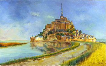 Zeitgenössisches Werk mit dem Titel « Mont Saint Michel », Erstellt von ADINA LOHMULLER