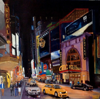 Zeitgenössisches Werk mit dem Titel « nuit sur la 42 nd street », Erstellt von GILLES CLAIRIN