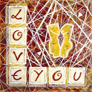 Zeitgenössisches Werk mit dem Titel « I LOVE YOU », Erstellt von FROMENT