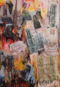 Zeitgenössisches Werk mit dem Titel « Notre Dame de PARIS », Erstellt von CHRISTIANE GUERRY