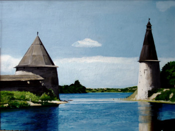 Zeitgenössisches Werk mit dem Titel « Pskov », Erstellt von ANDRé FEODOROFF