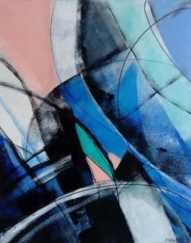 Zeitgenössisches Werk mit dem Titel « JEUDI BLEU 2 », Erstellt von MIREILLE MAURY