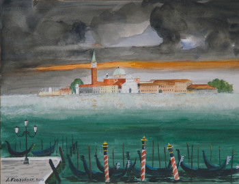 Zeitgenössisches Werk mit dem Titel « San Giorgio.   aquarelle », Erstellt von ANDRé FEODOROFF