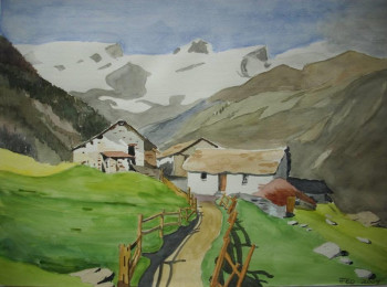 Zeitgenössisches Werk mit dem Titel « Dolomites 1.   aquarelle », Erstellt von ANDRé FEODOROFF