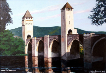 Zeitgenössisches Werk mit dem Titel « Cahors. Pont Valentré », Erstellt von ANDRé FEODOROFF