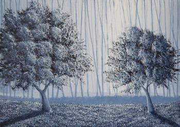 Zeitgenössisches Werk mit dem Titel « Forêt monochrome », Erstellt von BRUNO LEMASSON