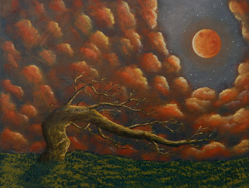 Zeitgenössisches Werk mit dem Titel « Par une nuit de lune rousse », Erstellt von BRUNO LEMASSON