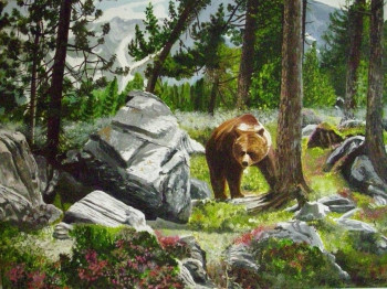 Zeitgenössisches Werk mit dem Titel « Ours de l'Engadine », Erstellt von ANDRé FEODOROFF