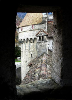 Zeitgenössisches Werk mit dem Titel « Chateau de Chillon », Erstellt von OLEG HASLAVSKY