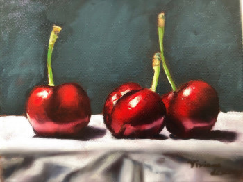 Zeitgenössisches Werk mit dem Titel « le temps de cerises », Erstellt von VIVIANE LESZCZYNSKI