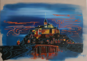 Zeitgenössisches Werk mit dem Titel « Le Mont St Michel », Erstellt von ERIC BACHET