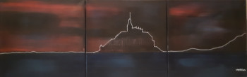 Zeitgenössisches Werk mit dem Titel « Le Mont St Michel Triptyque », Erstellt von ERIC BACHET