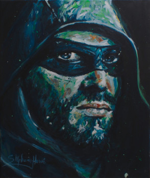 Zeitgenössisches Werk mit dem Titel « The Green Arrow - Stephen Amell 1 », Erstellt von STéPHANE-HERVé