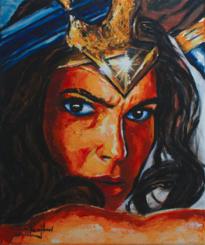 Zeitgenössisches Werk mit dem Titel « Wonder Woman (Gal Gadot) 1 », Erstellt von STéPHANE-HERVé