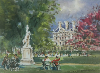 Zeitgenössisches Werk mit dem Titel « les tuileries  - Paris   », Erstellt von ARNOULD   -