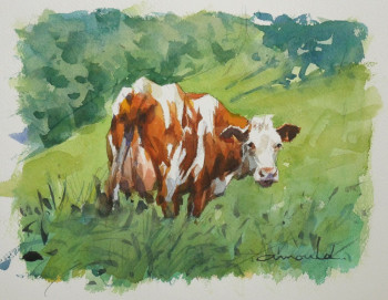 Zeitgenössisches Werk mit dem Titel « Vache rousse  », Erstellt von ARNOULD   -