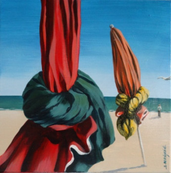 Zeitgenössisches Werk mit dem Titel « Balade sur la plage », Erstellt von SYLVIANE BERNARDINI