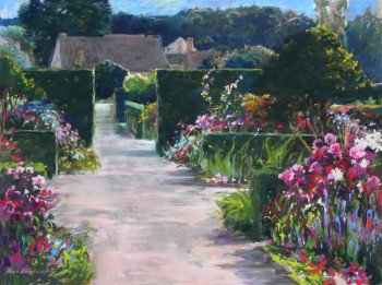 Zeitgenössisches Werk mit dem Titel « The Garden of the Giverny Museum of Impressionism », Erstellt von ANNA KROPIOWSKA