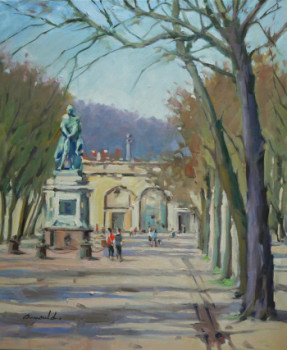 Zeitgenössisches Werk mit dem Titel « Place Carnot à Nancy (huile sur toile 65 x 54) », Erstellt von ARNOULD   -