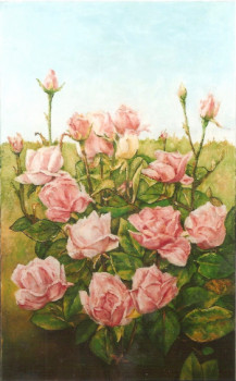 Zeitgenössisches Werk mit dem Titel « Roses du Jardin », Erstellt von LEFEVRE