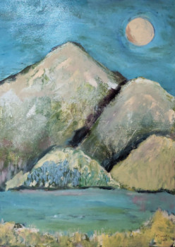 Zeitgenössisches Werk mit dem Titel « les montagnes bleues », Erstellt von MARYSE DAVETTE