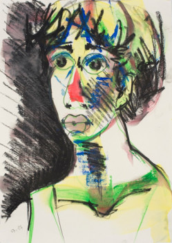 Zeitgenössisches Werk mit dem Titel « Portrait gouache 11 », Erstellt von SOPHIE PIGEON