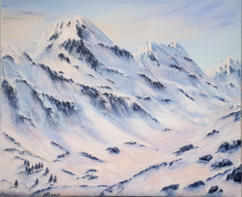 Zeitgenössisches Werk mit dem Titel « Sommets enneigés Pyrénées », Erstellt von NADYA RIGAILL