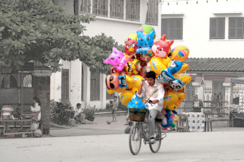 Zeitgenössisches Werk mit dem Titel « LE MARCHAND DE BALLONS », Erstellt von DAPSANSE