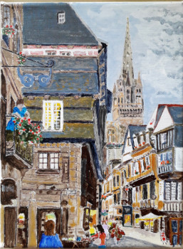 Zeitgenössisches Werk mit dem Titel « Quimper », Erstellt von FRANCIS MICHOT