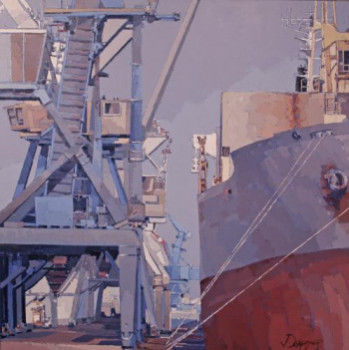 Zeitgenössisches Werk mit dem Titel « A quai Saint Nazaire », Erstellt von GUY DEKERYVER