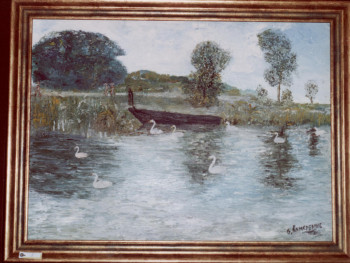 Zeitgenössisches Werk mit dem Titel « Paysage du marais Vendéen », Erstellt von GUY  ROMEDENNE