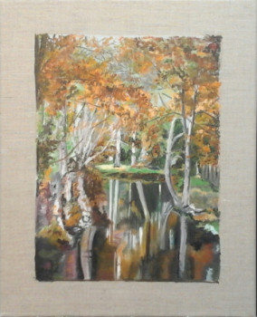 Zeitgenössisches Werk mit dem Titel « AUTOMNE DANS LE MARAIS POITEVIN », Erstellt von DOMINIQUE PALIS