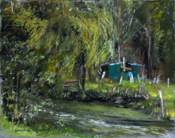 Zeitgenössisches Werk mit dem Titel « marais poitevin », Erstellt von CORINNE QUIBEL