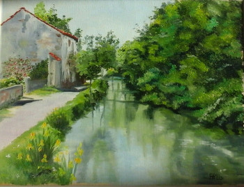 Zeitgenössisches Werk mit dem Titel « MARAIS POITEVIN COULON », Erstellt von DOMINIQUE PALIS