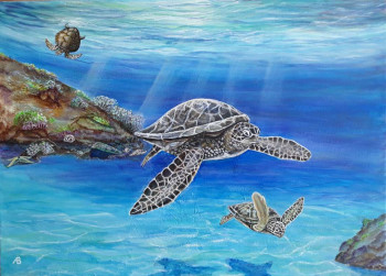 Zeitgenössisches Werk mit dem Titel « Tortue », Erstellt von ALEKSANDRA