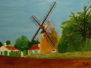 Zeitgenössisches Werk mit dem Titel « Le moulin de bellerre au Morinand », Erstellt von PICH