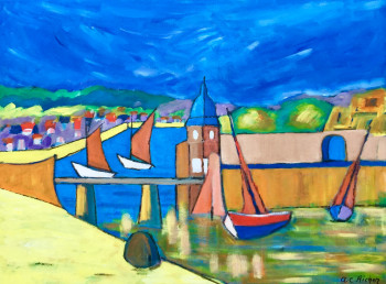 Zeitgenössisches Werk mit dem Titel « Concarneau », Erstellt von ALAIN-CHARLES RICHER