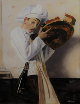 Zeitgenössisches Werk mit dem Titel « Le commis de cuisine », Erstellt von REBER KAROL