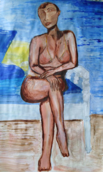 Zeitgenössisches Werk mit dem Titel « Woman in bath suit », Erstellt von ASMA H.