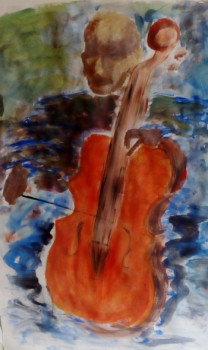 Zeitgenössisches Werk mit dem Titel « The cellist », Erstellt von ASMA H.