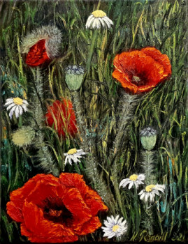 Zeitgenössisches Werk mit dem Titel « Coquelicots », Erstellt von NADYA RIGAILL