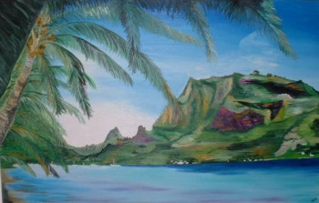 Zeitgenössisches Werk mit dem Titel « MOOREA - BAIE DE COOK », Erstellt von QUEM