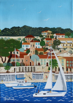 Zeitgenössisches Werk mit dem Titel « LE PORT DE ST JEAN CAP FERRAT », Erstellt von MARTINE CLOUET