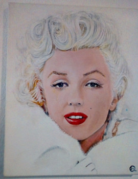 Zeitgenössisches Werk mit dem Titel « Marilyn Monroe portrait », Erstellt von PIERRE-YVES QUEMENER