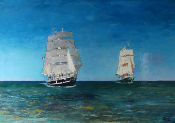 Zeitgenössisches Werk mit dem Titel « Le Belem et l'Asgard 2 », Erstellt von PICH