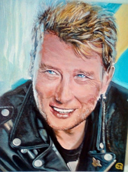 Zeitgenössisches Werk mit dem Titel « JOHNNY HALLYDAY 80 », Erstellt von PIERRE-YVES QUEMENER