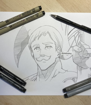 Zeitgenössisches Werk mit dem Titel « Escanor/Seven Deadly Sins », Erstellt von WIWIDRAWING